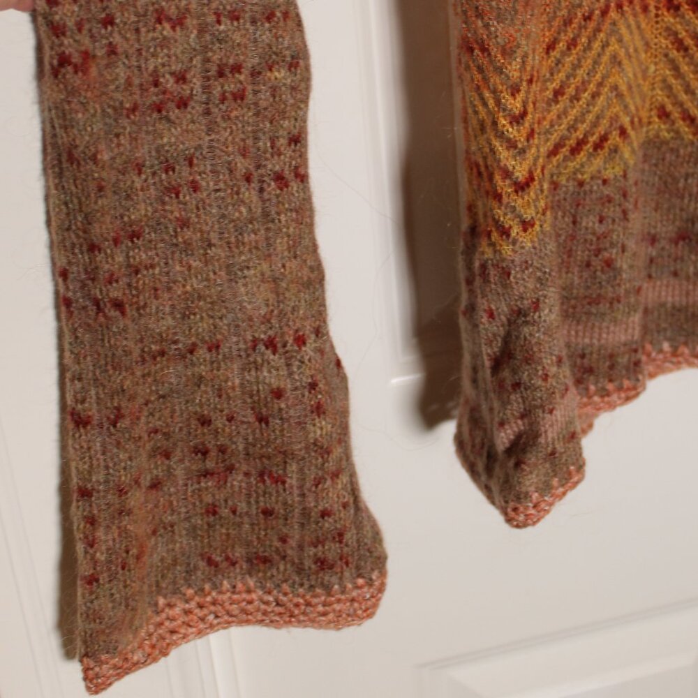 Free people brown and orange loose knit crochet sweater y2k style size m - Picture 3 of 4